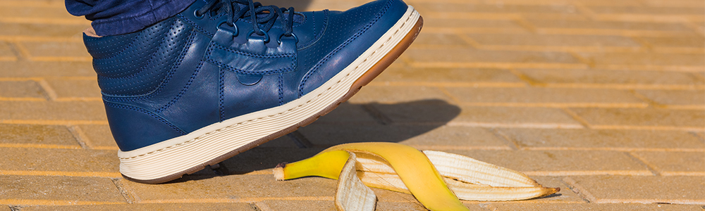 Stepping on a banana peel - to show that you can avoid mistakes with EDI